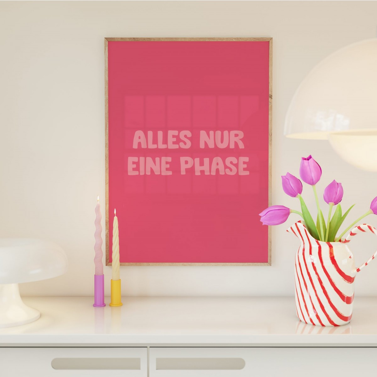 vonSUSI Fine Art Poster "Phase" in rosa, Din A4-A1