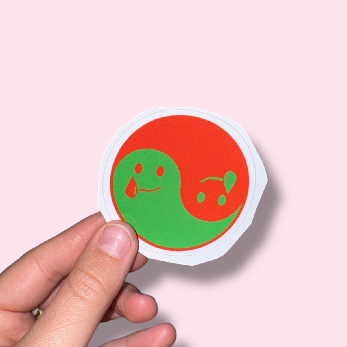 GHOSTI YING YANG GREEN/RED Vinyl Sticker - The Propcorner