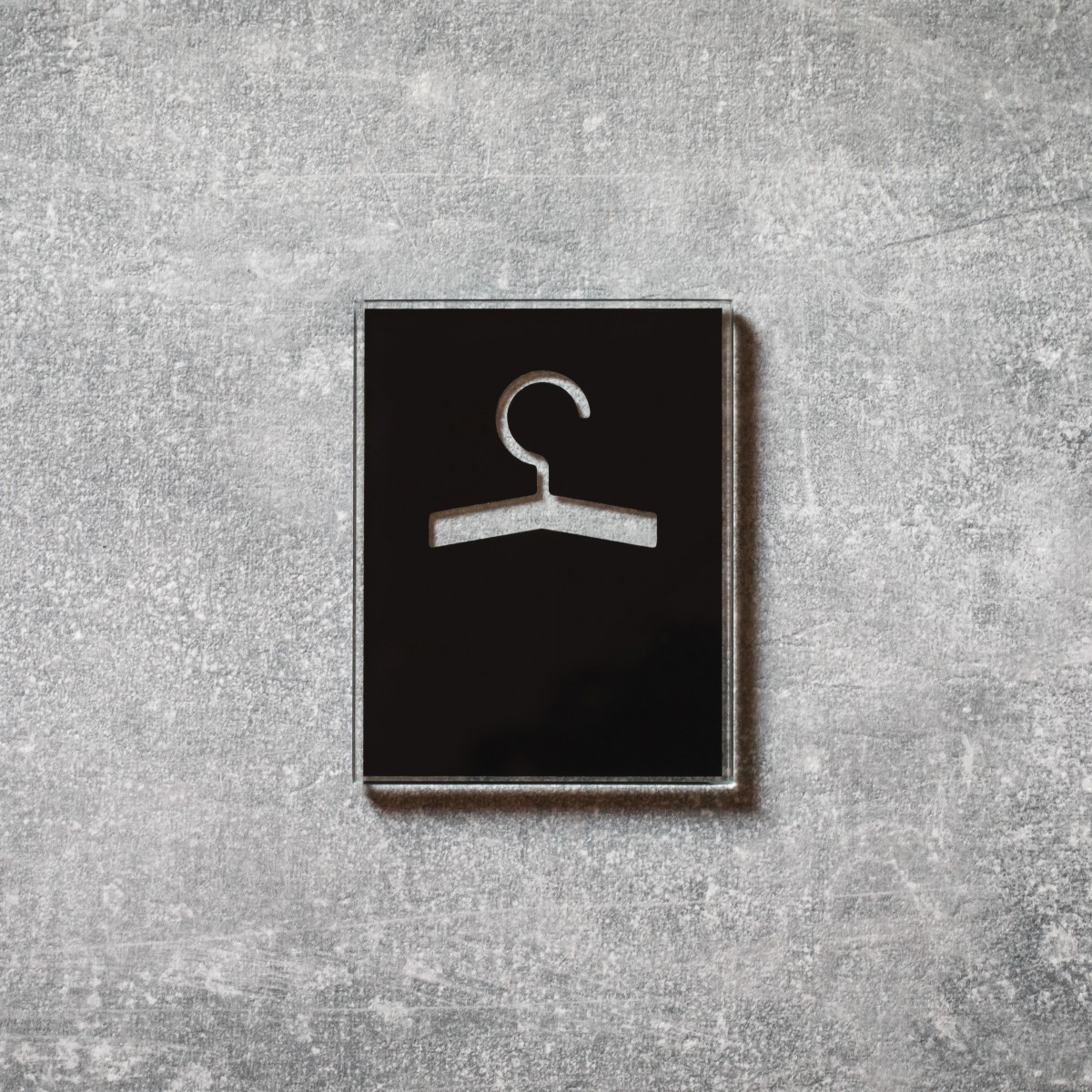 Keilbach Piktogramm Symbol "Garderobe" aus Floatglas, selbstklebend, 7 x 9 cm