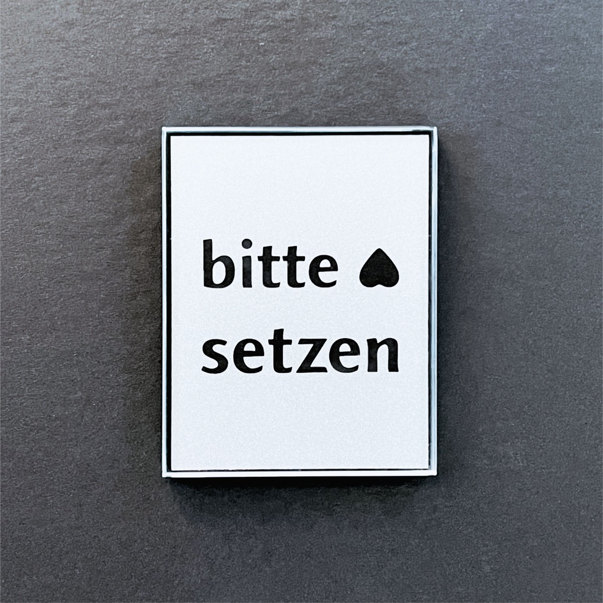 Keilbach Piktogramm "bitte setzen" aus Floatglass, selbstklebend, 7 x 9 cm