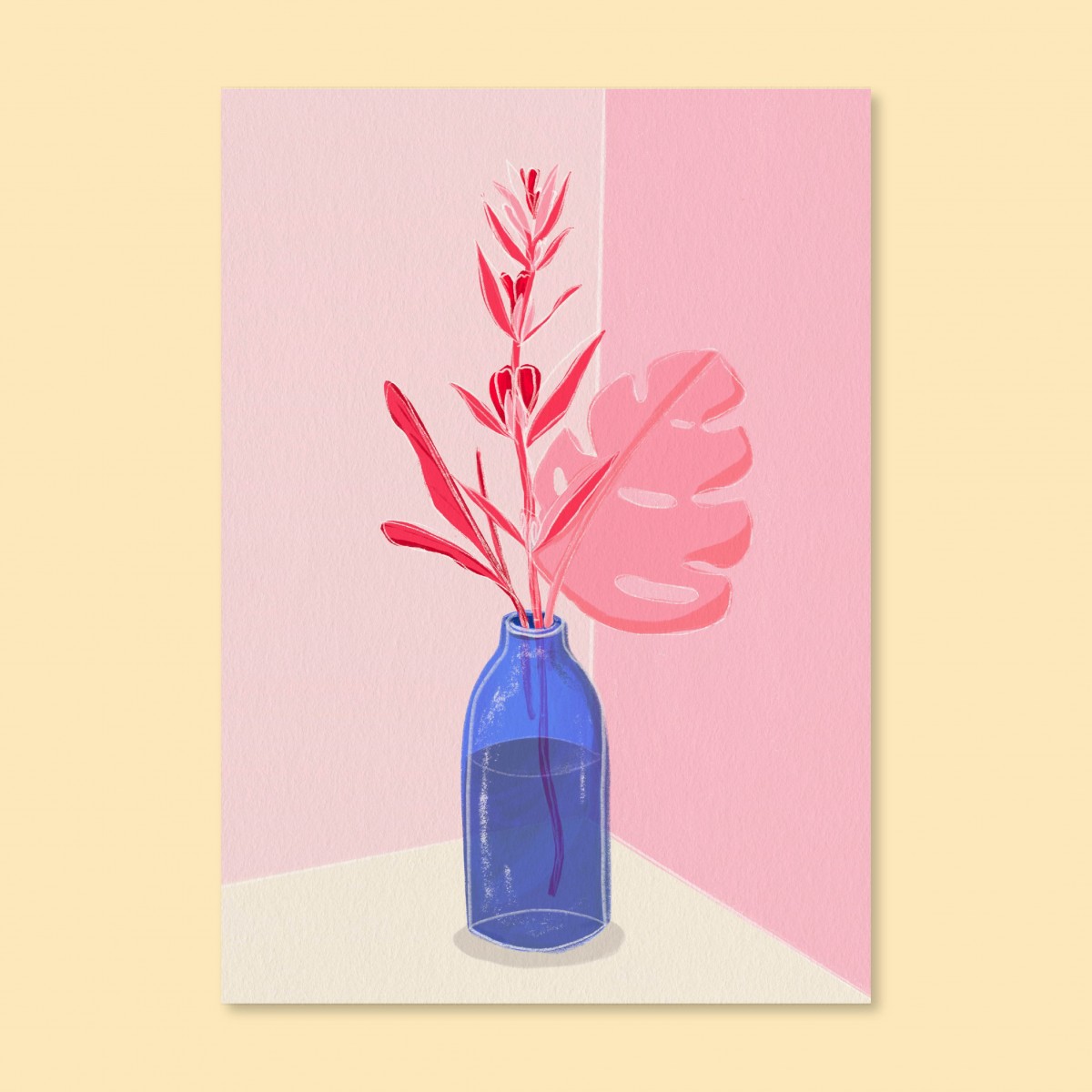 Pink Flowers / Kunstprint A3 / Svea Hansohn Illustration