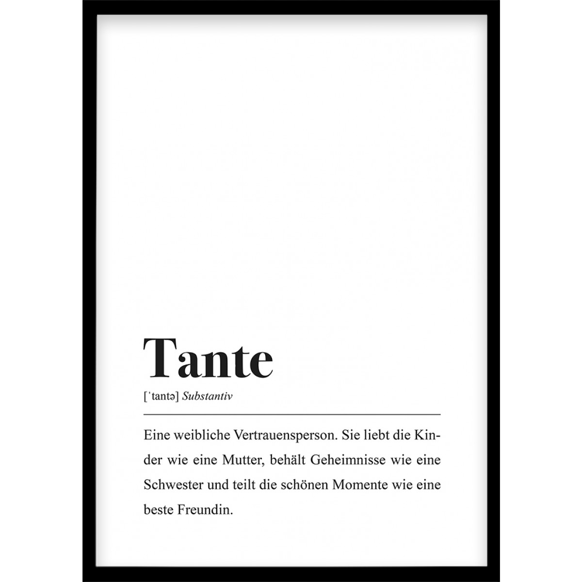Tante Poster DIN A4: Tante Defintion