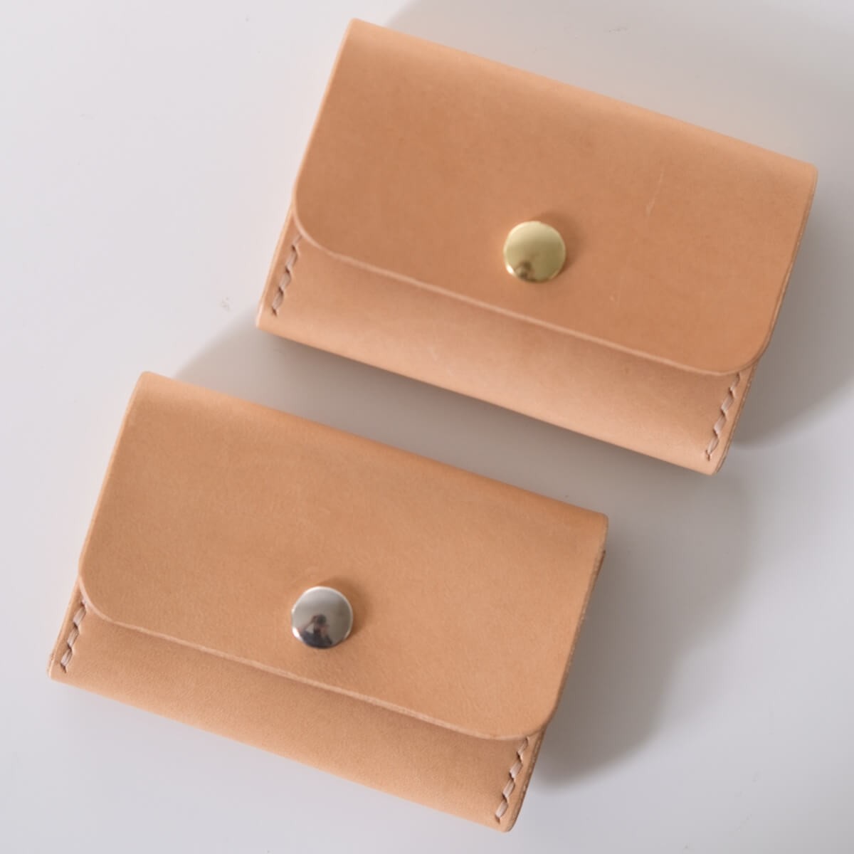 Pocket Wallet, natural // kleine Geldbörse mit Münzfach // pflanzlich gegerbtes Leder // SCHEERER MANUFAKTUR