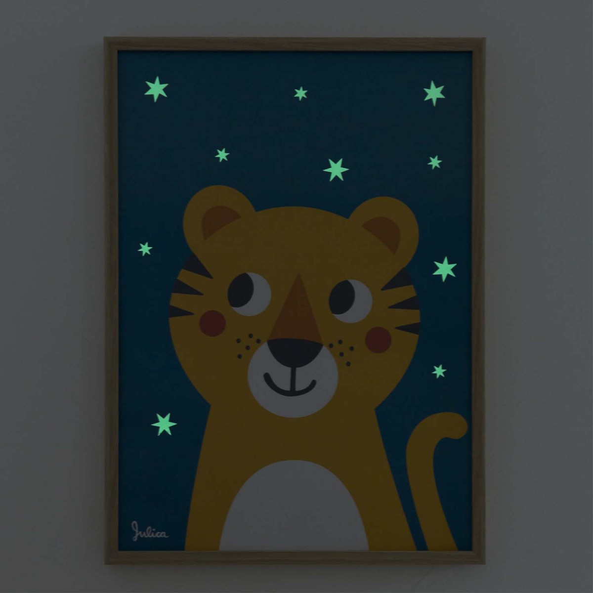 Poster nachtleuchtend Tiger
