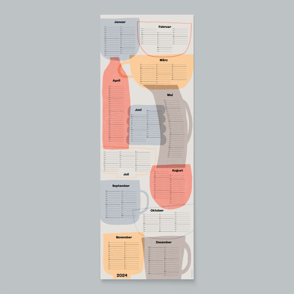 Wandkalender »Kitchen« 2024 (DIN A1 halb) / fidu—fine paper goods