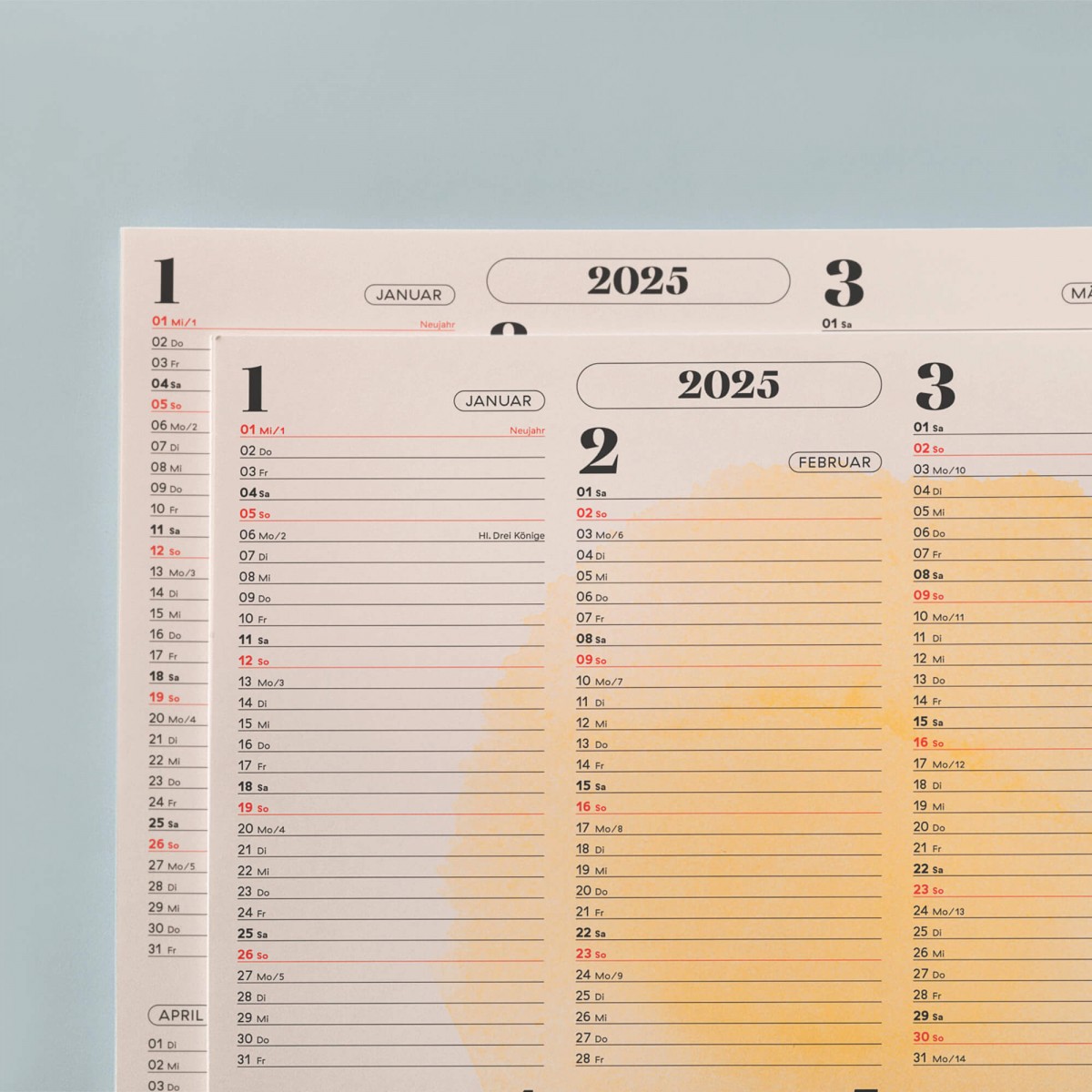 Wandkalender »Watercolor« 2025 — nude / fidu—fine paper goods