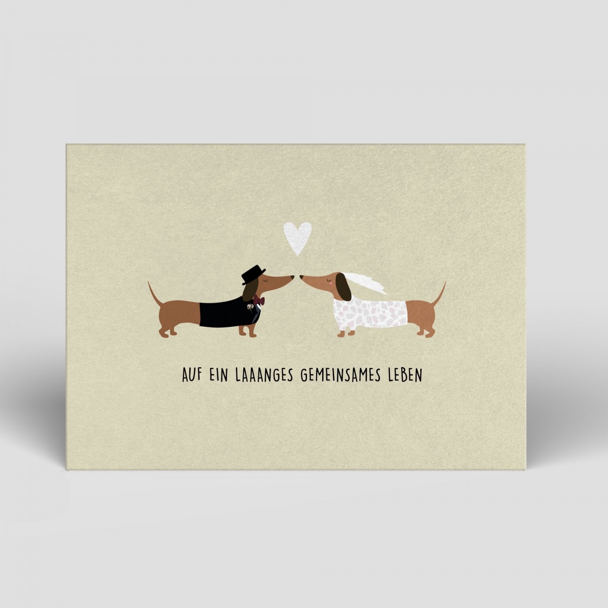 Postkarte - Hochzeit - Dackel-Brautpaar - Nr. 103 - Naturbedacht