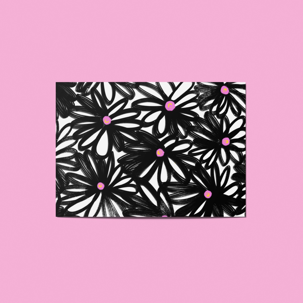 Girls in Motion Flower Smiley Postkarte A6