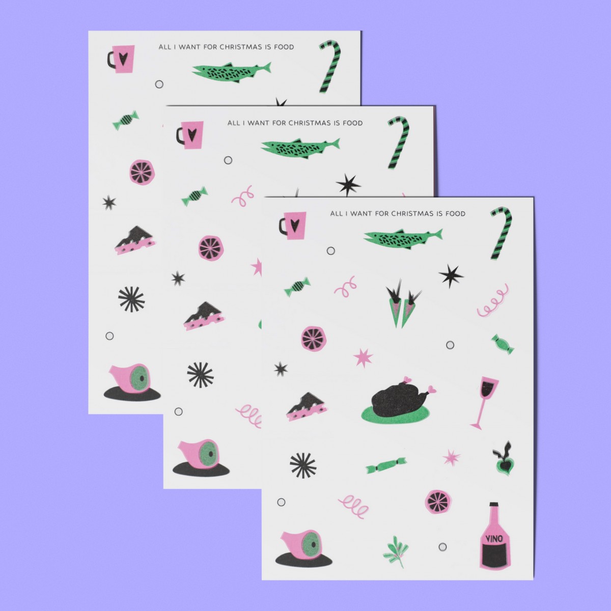 Girls in Motion 3er Set All i want for christmas Postkarte A6
