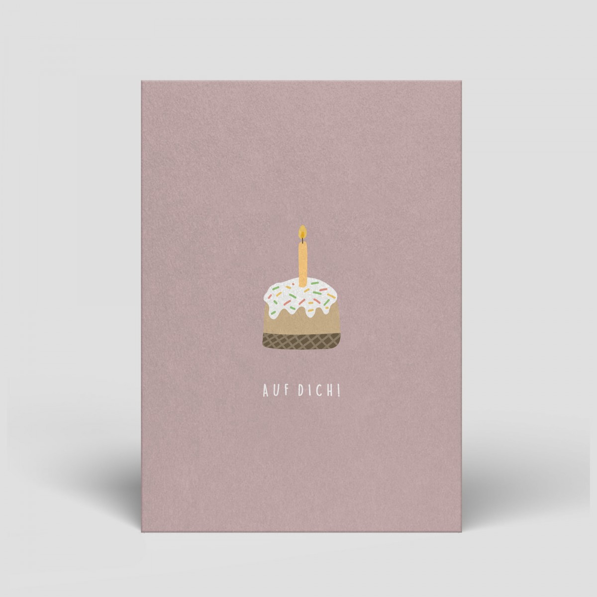 Postkarte - Geburtstag - Kuchen mit Kerze - Nr. 29 - Naturbedacht
