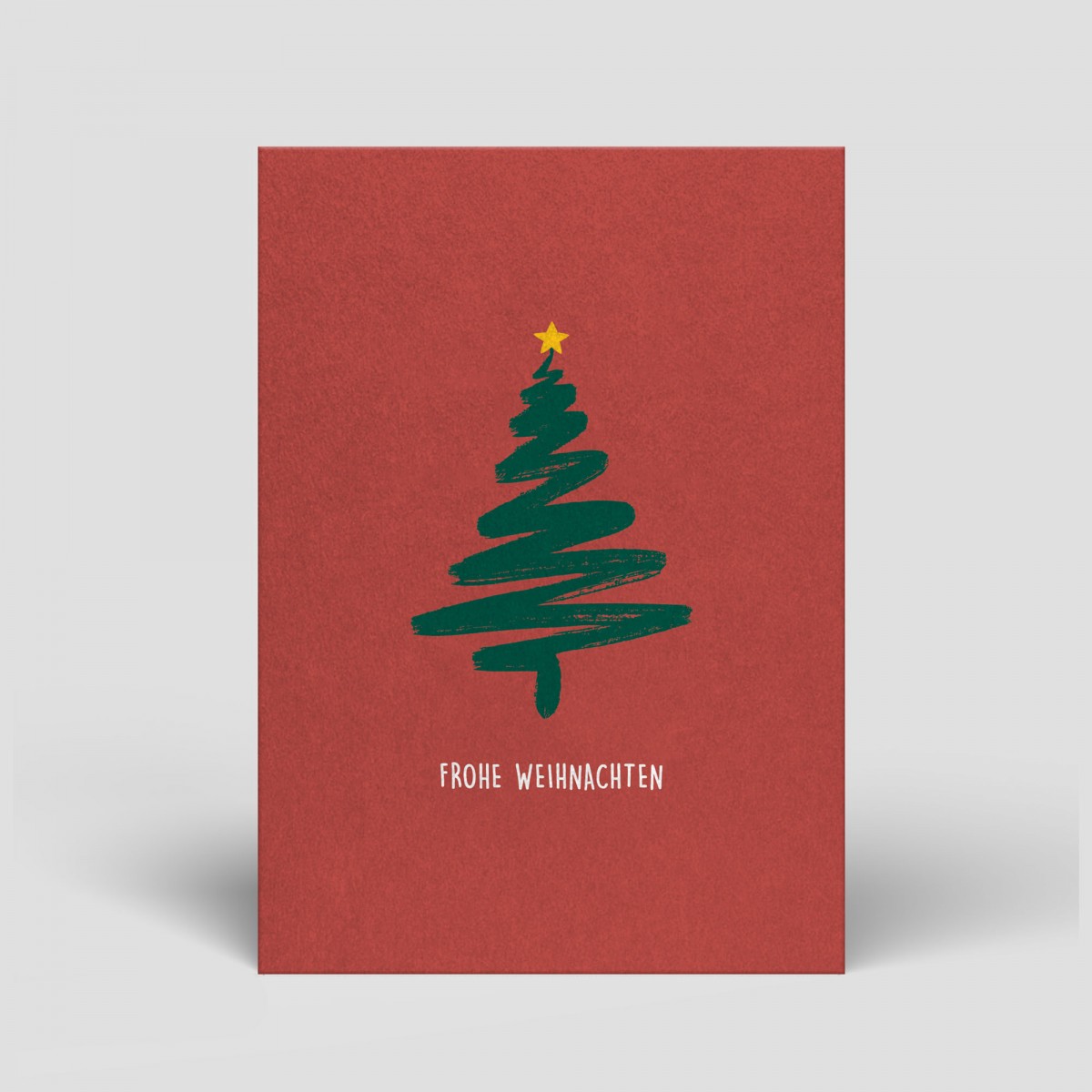 Postkarte - Weihnachten - Tannenbaum auf rotem Hintergrund - Nr. 63 - Naturbedacht