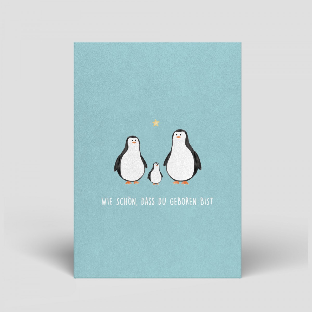 Postkarte - Geburt - Pinguin-Familie - Nr. 86 - Naturbedacht