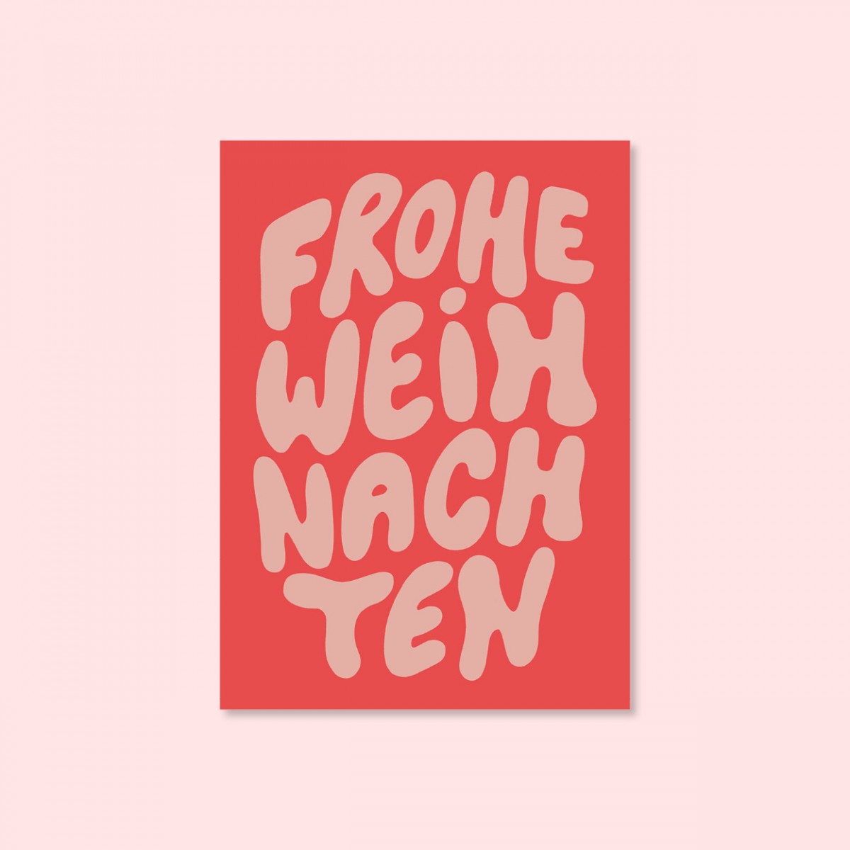Frohe Weihnachten Typo / Postkarte A6 / Svea Hansohn Illustration