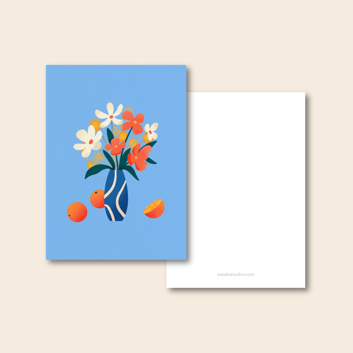 Stillleben Blau / Postkarte A6 / Svea Hansohn Illustration