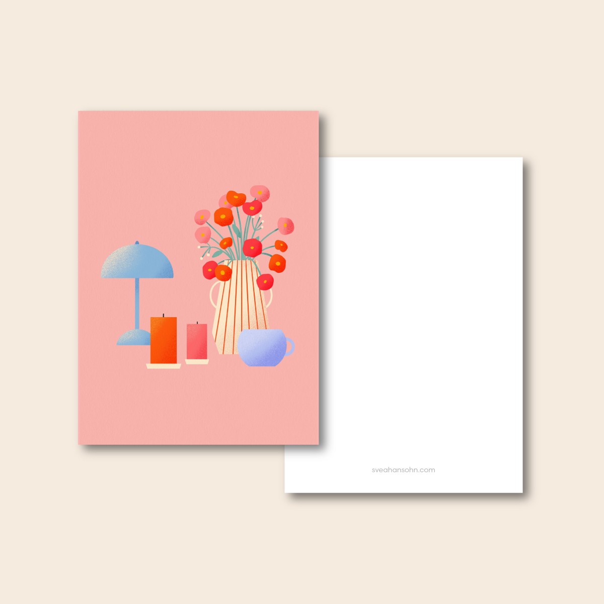 Stillleben Rosa / Postkarte A6 / Svea Hansohn Illustration