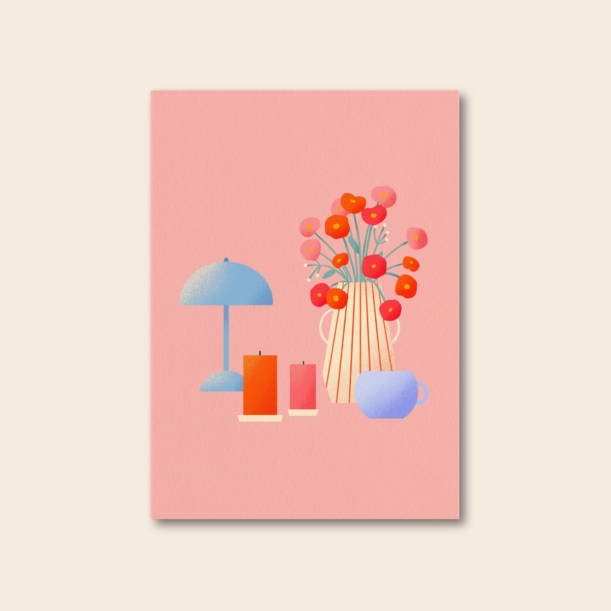 Stillleben Rosa / Postkarte A6 / Svea Hansohn Illustration
