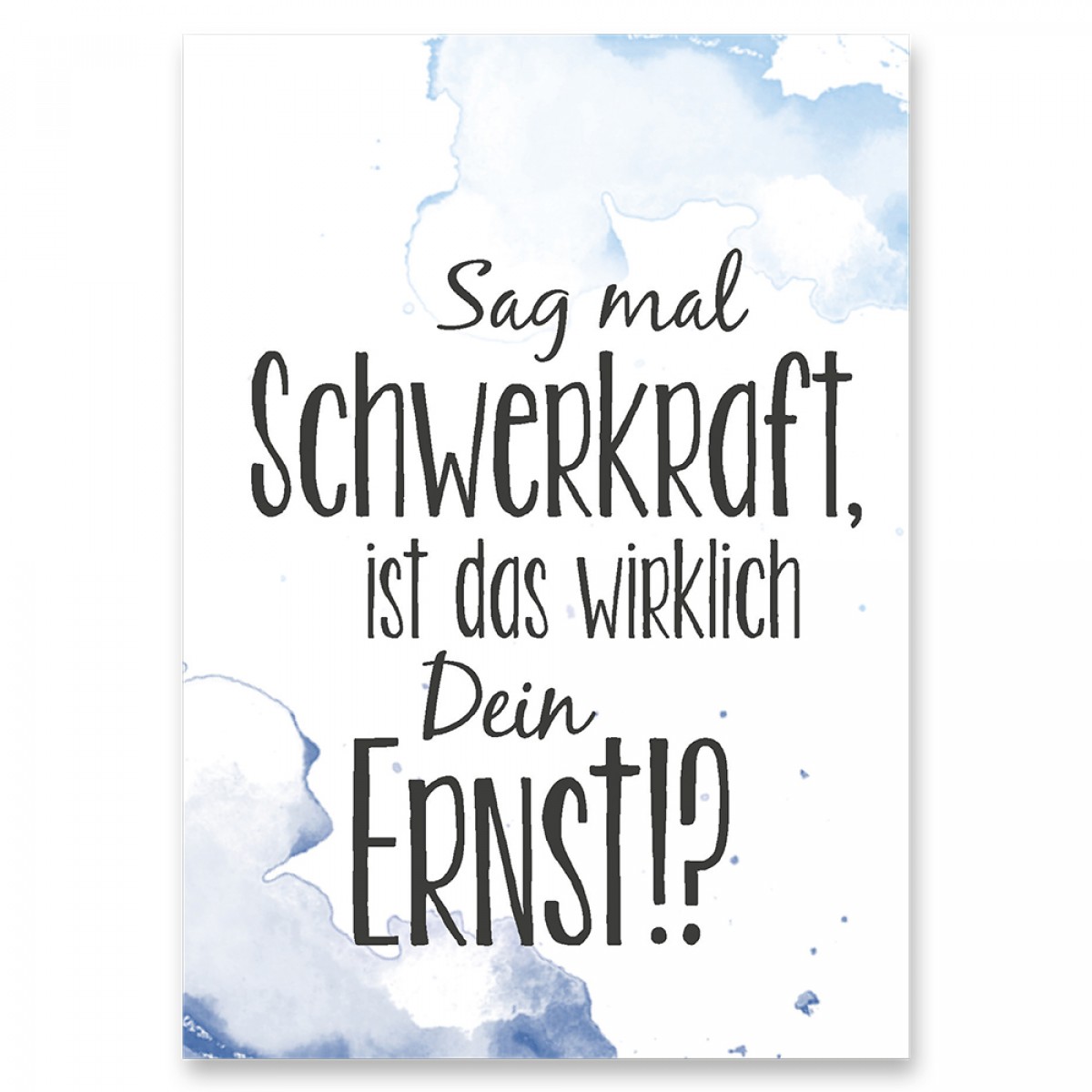 Frau Schnobel Grafik
Postkarte "Schwerkraft"
4er-Set