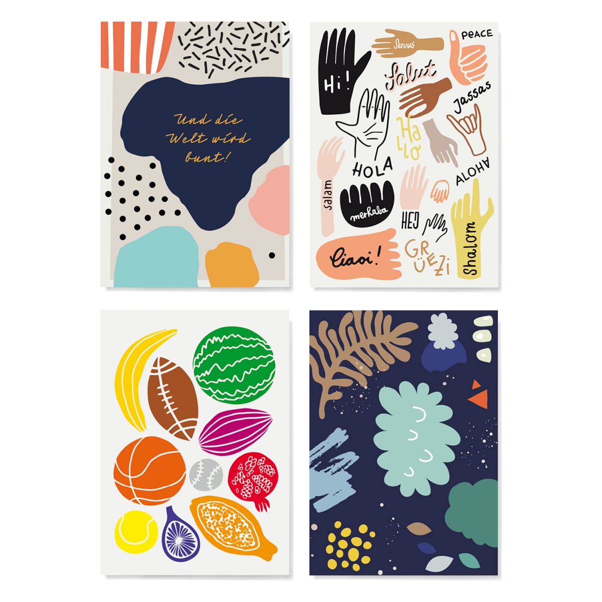 Family Tree Shop / Postkarten-Set / Colours