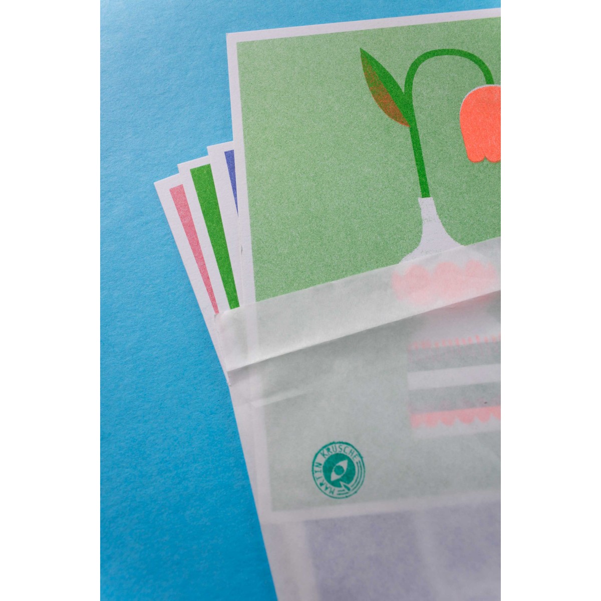 Martin Krusche - Risographie Postkartenset »Blumen«