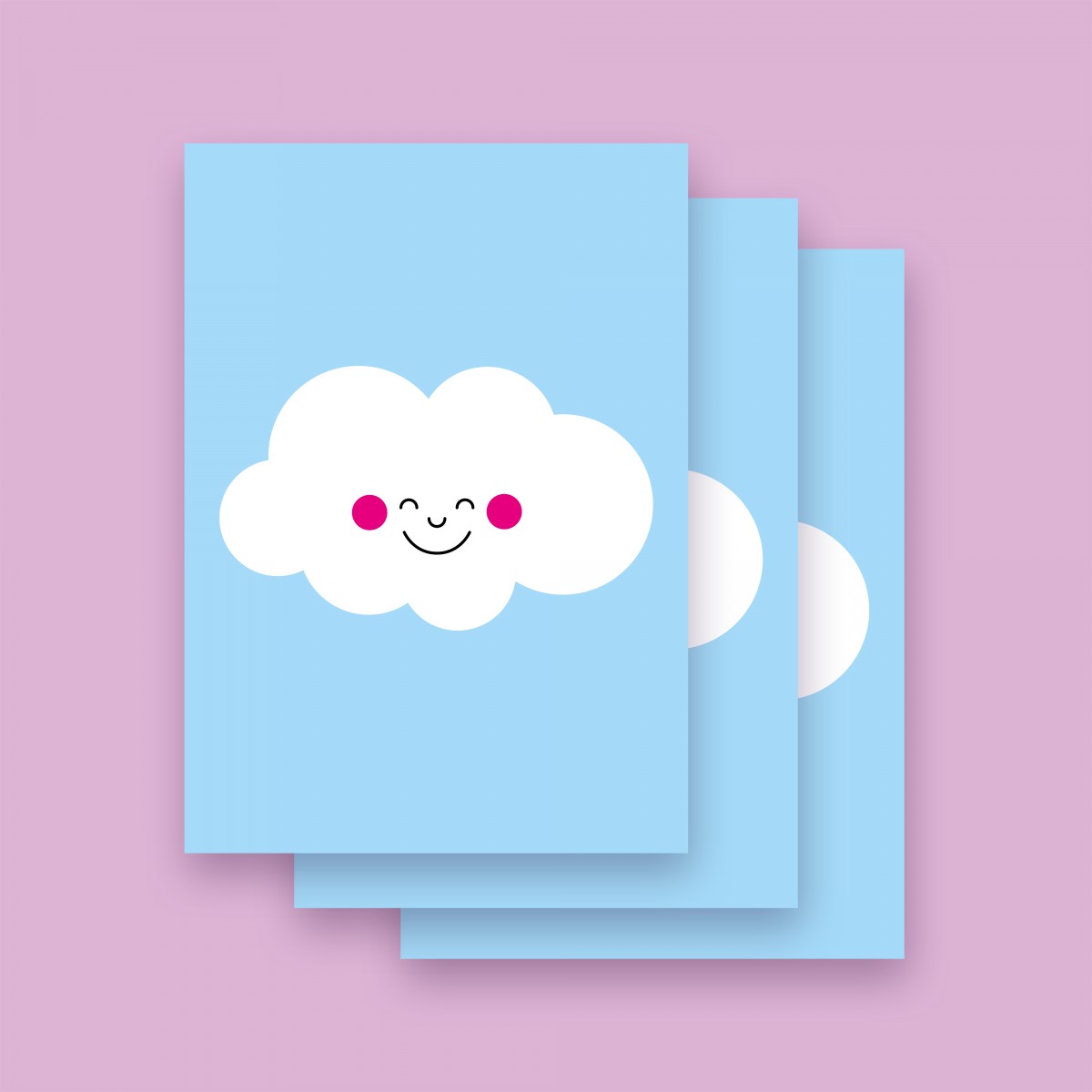 Karte "WOLKE" im 3er Set von 9am concepts