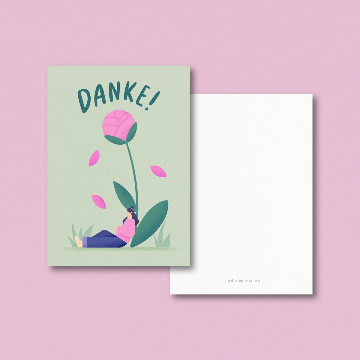 Dankeskarte Blume / Postkarte A6 / Svea Hansohn Illustration