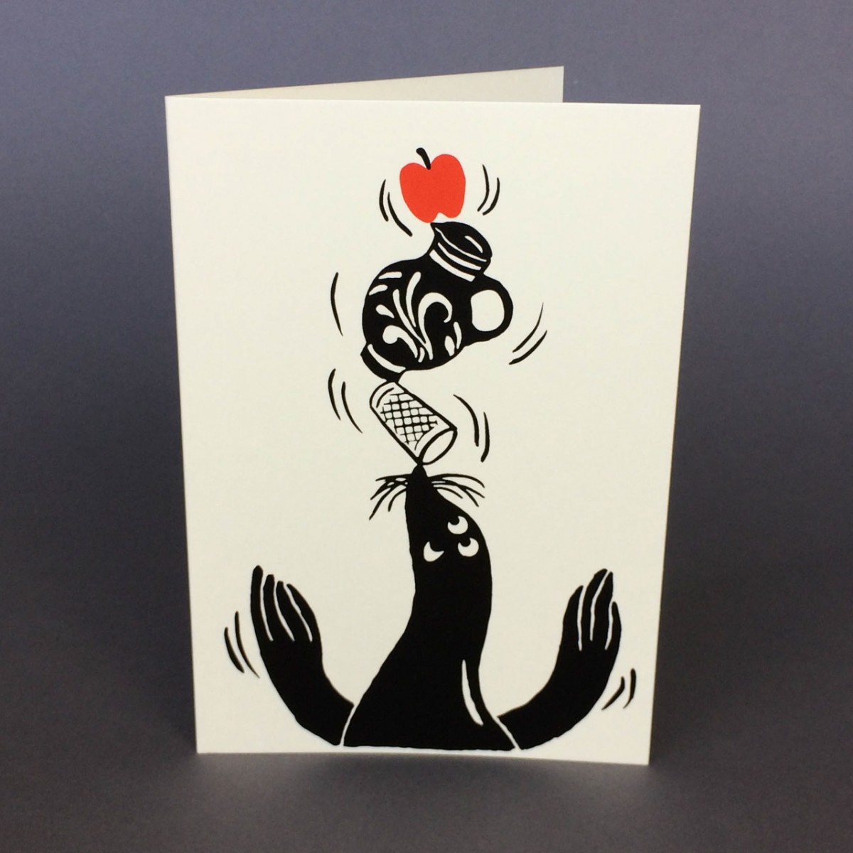 Print now - Riot later ● Robbe mit Bembel, 2 Karten mit Umschlag