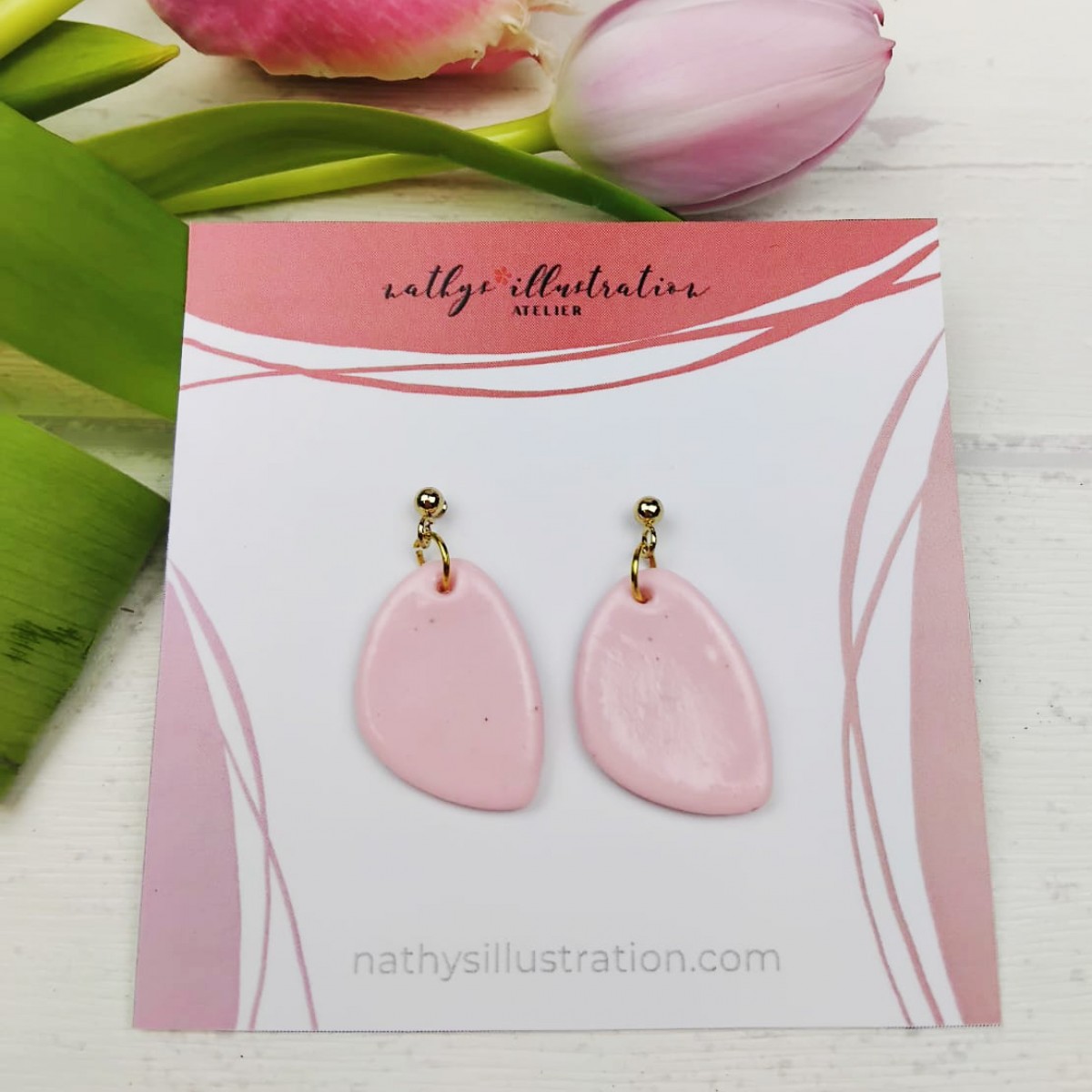 nathys_illustration - Ohrringe "Rosenblatt" spring feelings collection 2,5cm