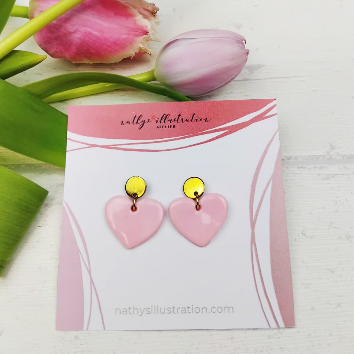 nathys_illustration - Ohrringe "Rosenherz" spring feelings collection 1,5cm