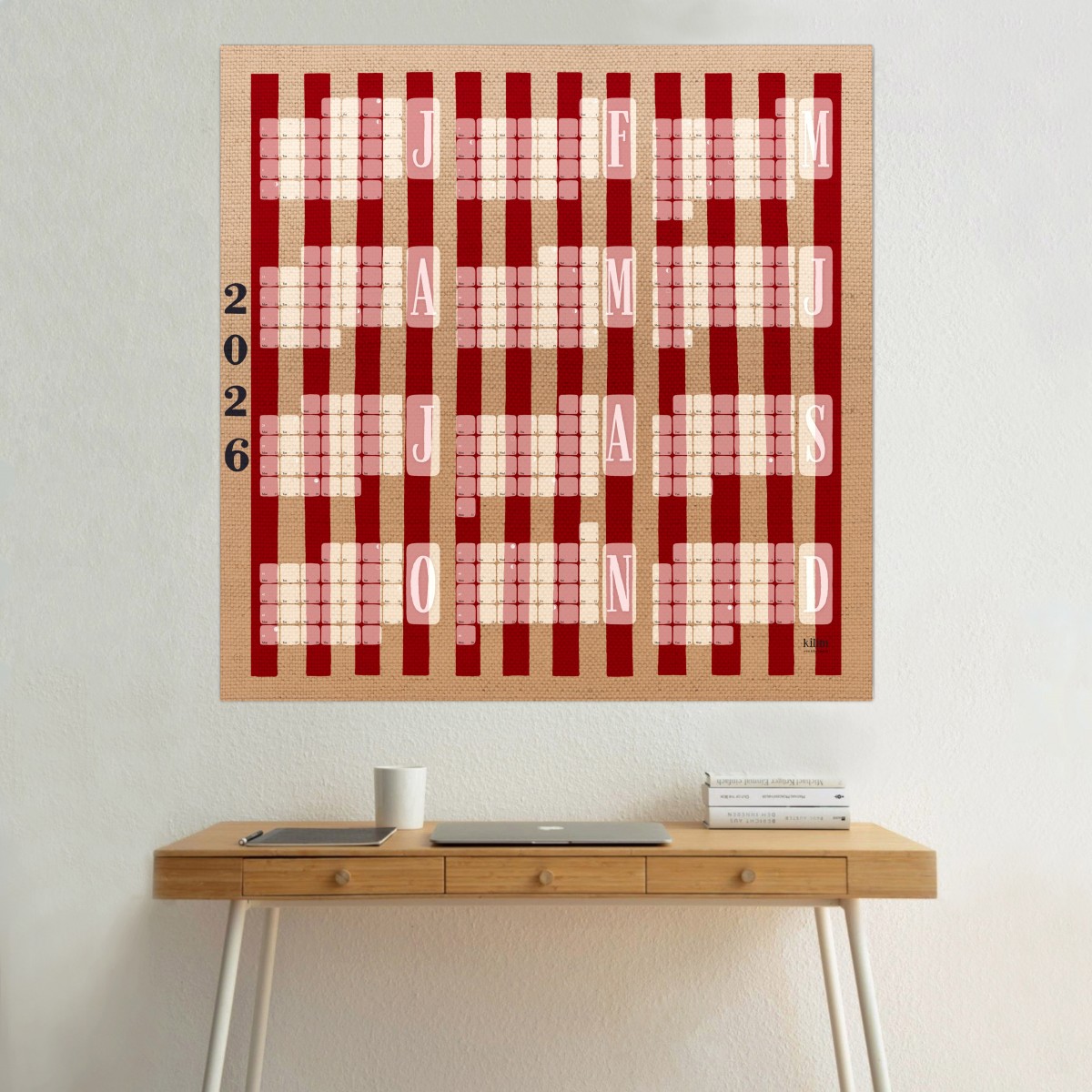 Jahresplaner 2026 Stripe rot / kilim