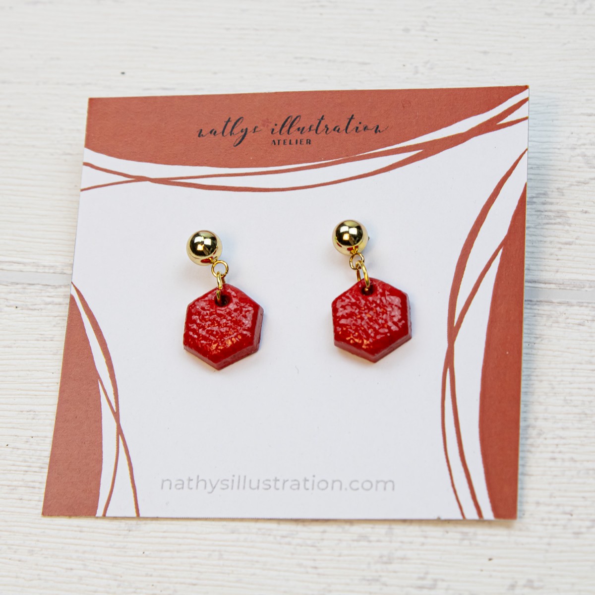 nathys_illustration Ohrringe "Rouge Royale" 1cm Unikat