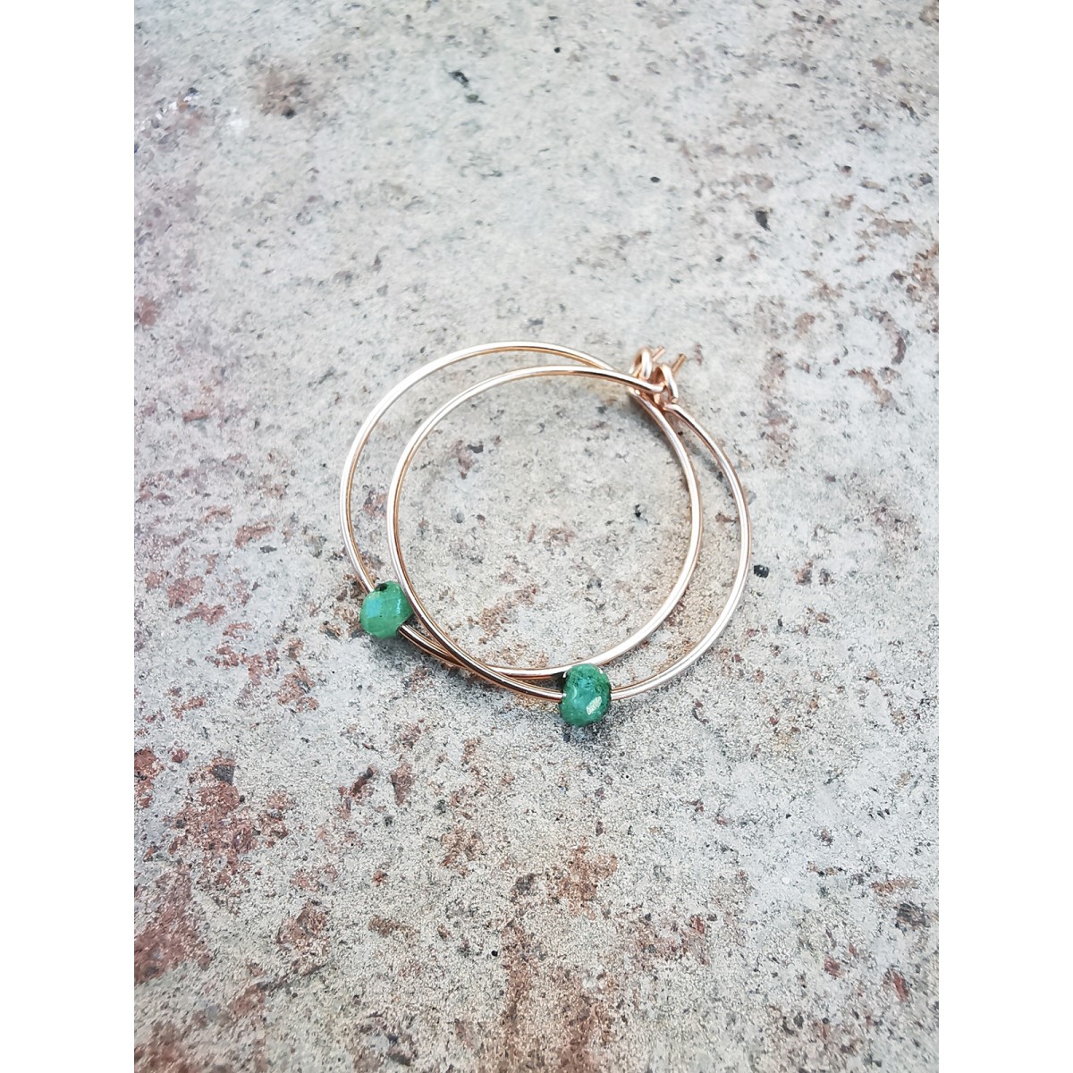 Creolen mit Rubin-Zoisit, minimalistische Ohrringe, everyday earrings - in Sterling Silber und (Rosé) Gold Filled - KIZZU Schmuck