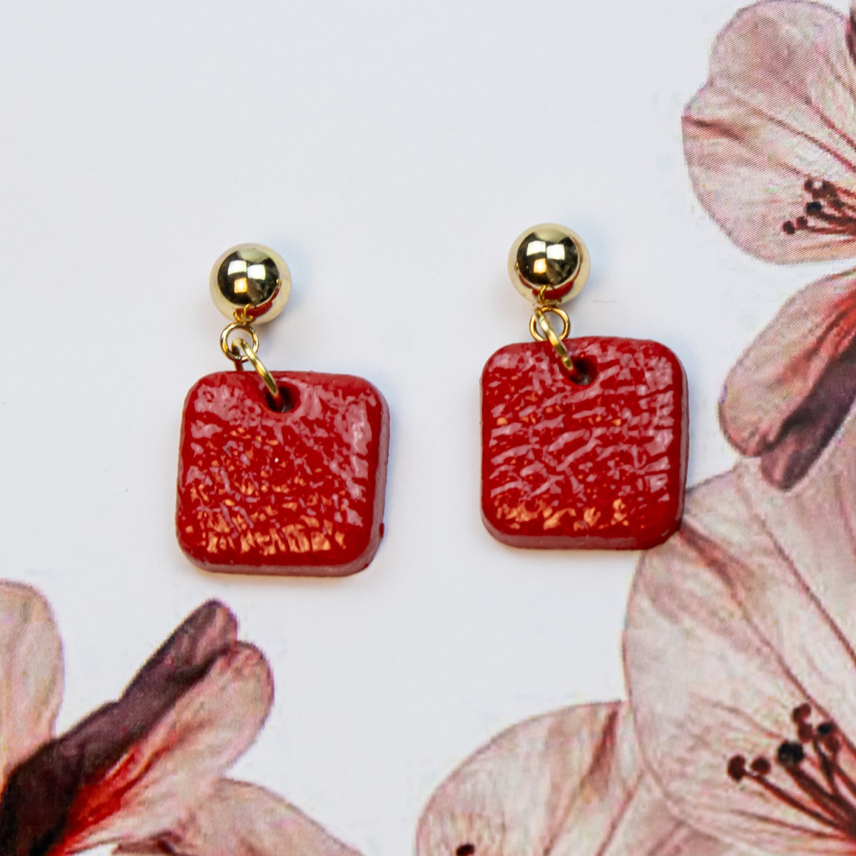 nathys_illustration - Ohrringe "Rubinrot" 1,5cm