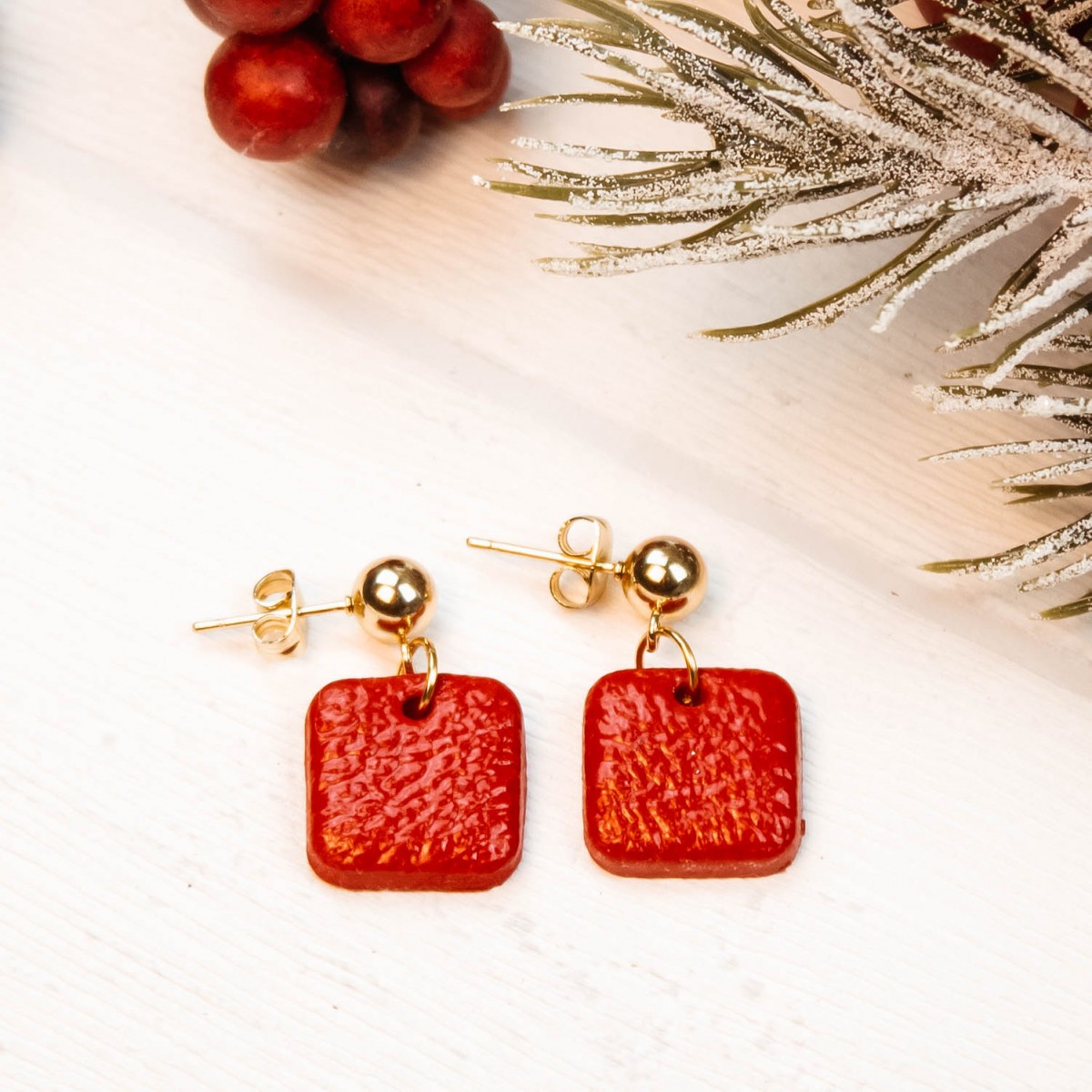 nathys_illustration - Ohrringe "Rubinrot" 1,5cm