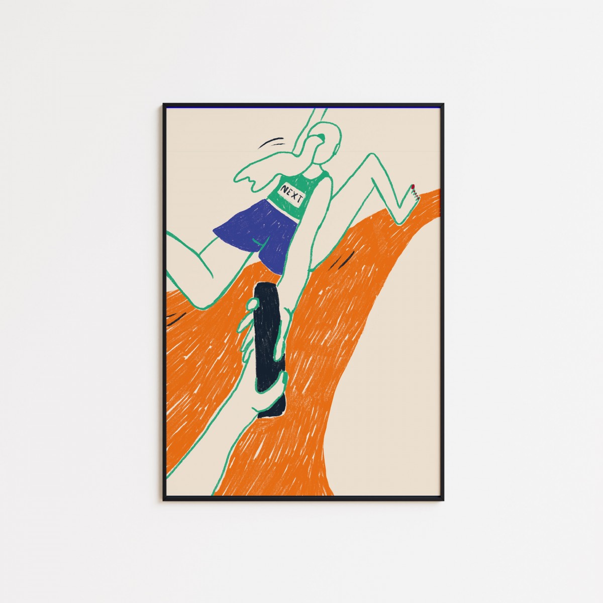 Girls in Motion Runner Girl Poster A4