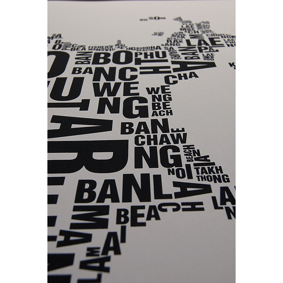 Buchstabenort Samui Poster Typografie
