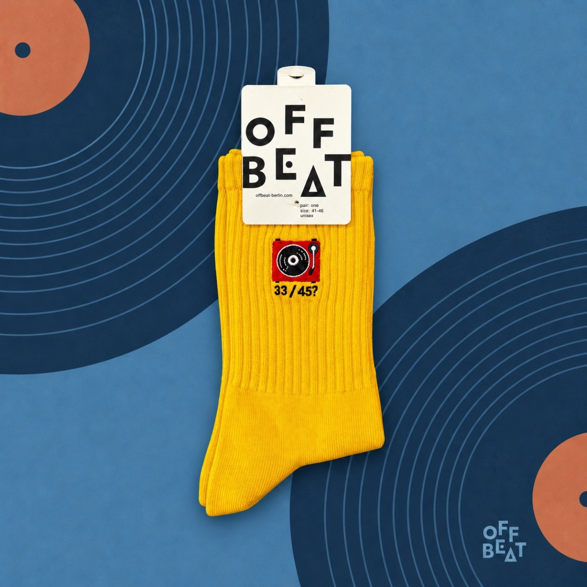 Bestickt Record Player Socken von Offbeat