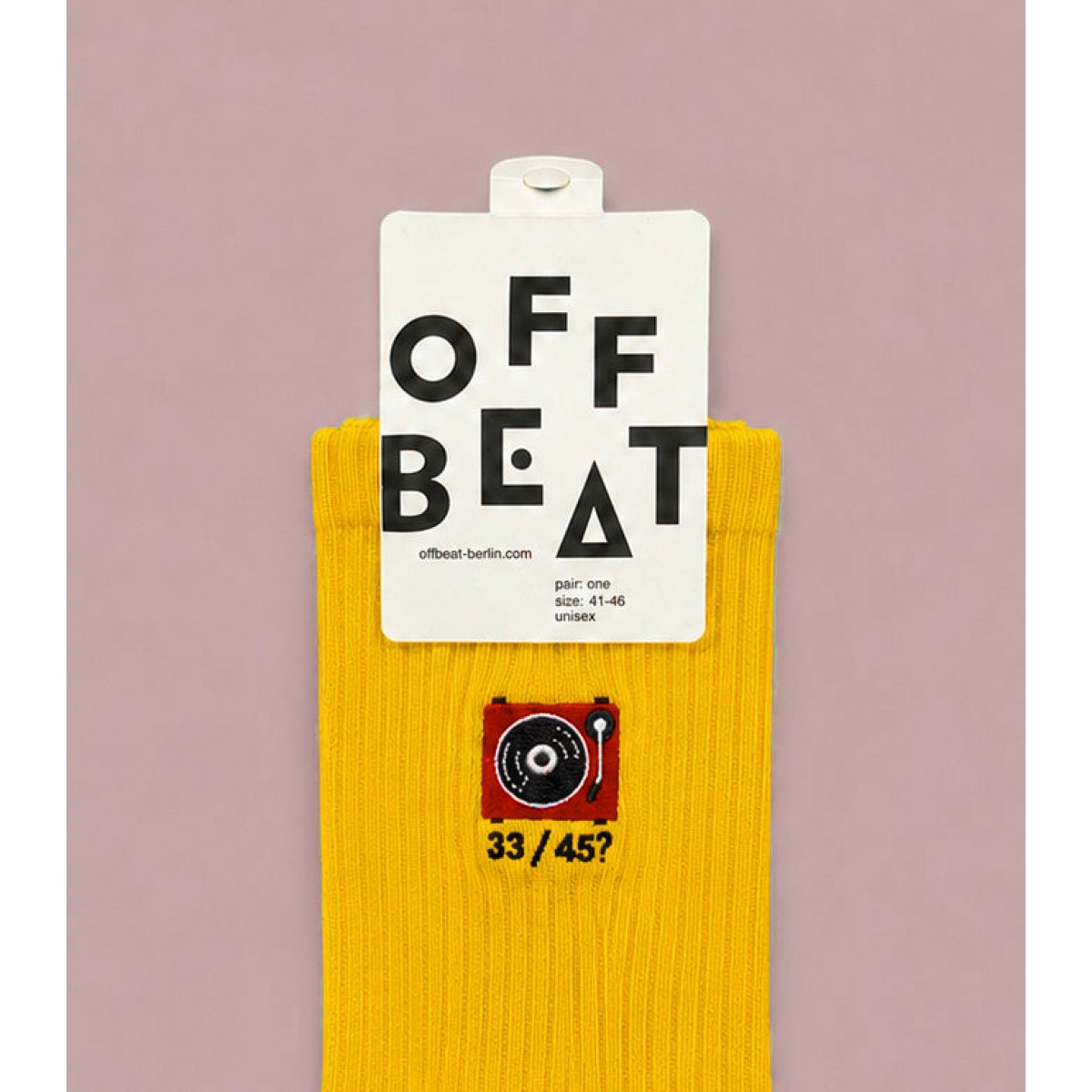 Bestickt Record Player Socken von Offbeat