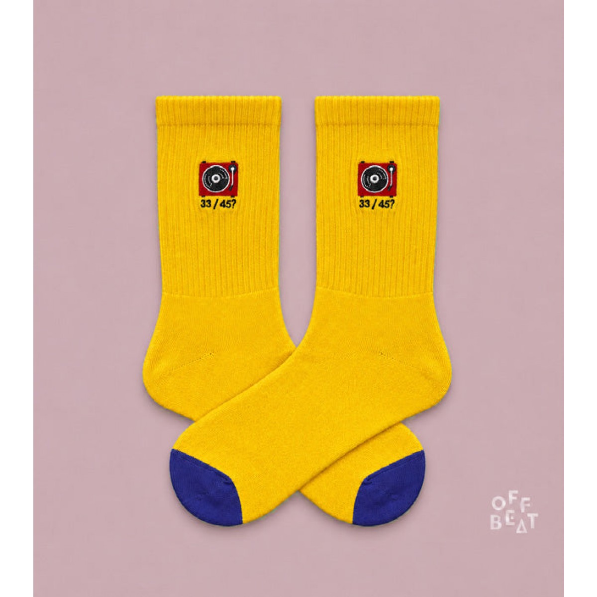 Bestickt Record Player Socken von Offbeat
