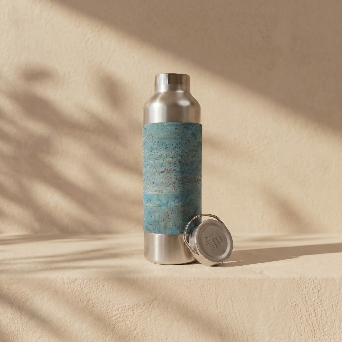 Edelstahl-Trinkflasche 750 ml mit Korksleeve