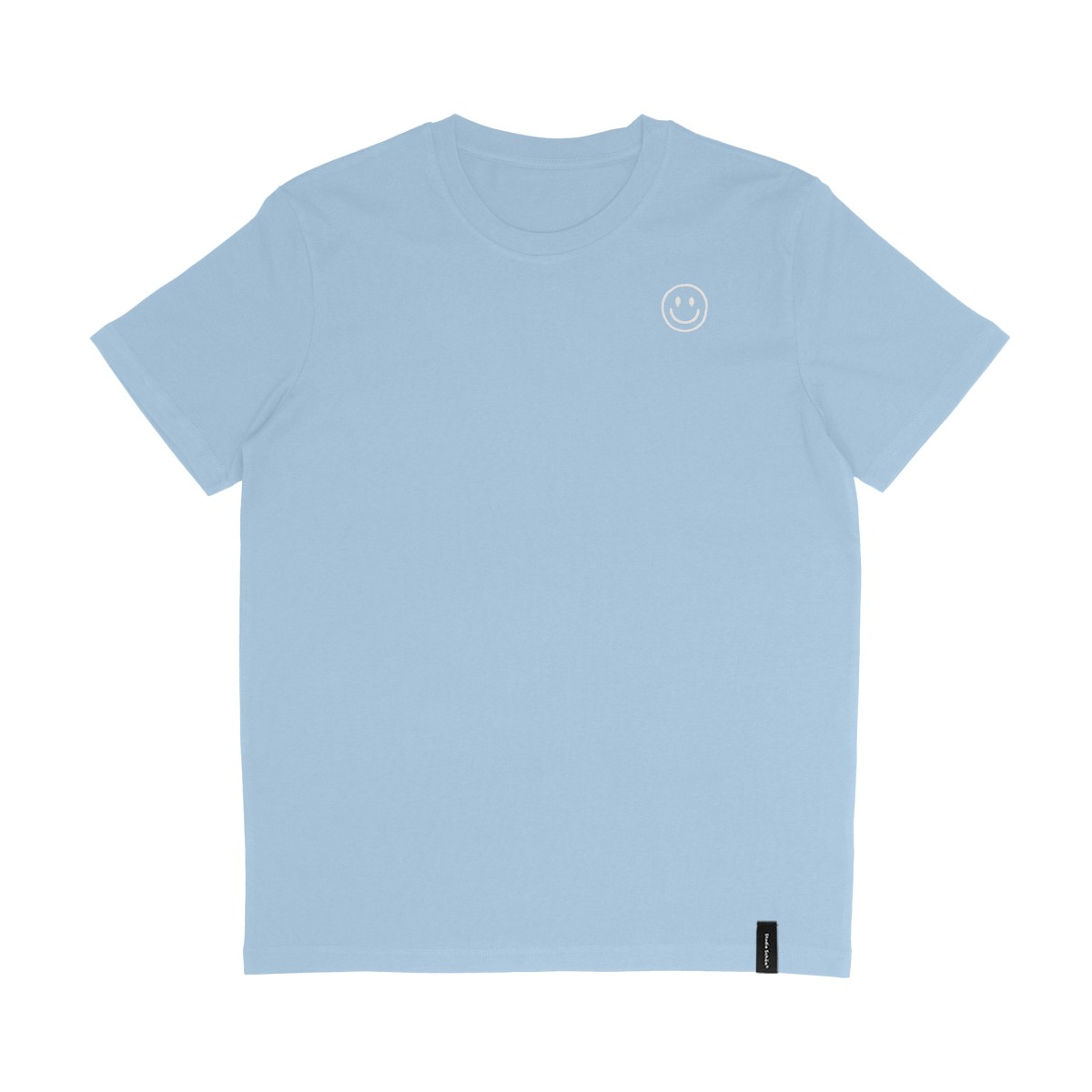 ORGANIC T-SHIRT SMILEY STICK WEISS | UNISEX | HIMMELBLAU – Studio Schön®