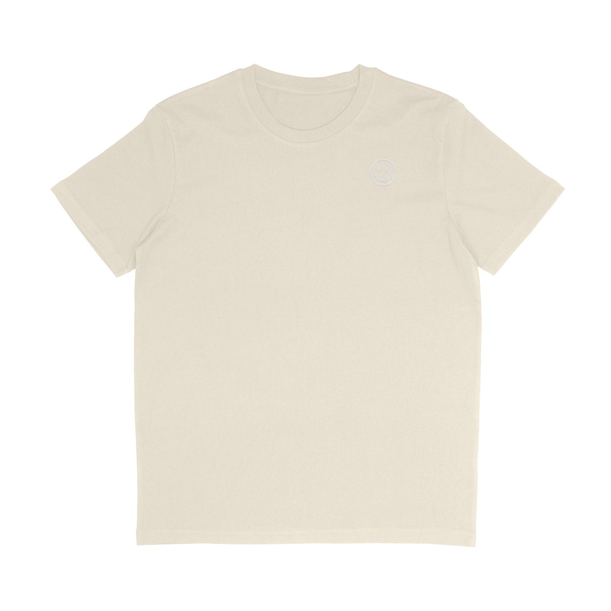 ORGANIC T-SHIRT SMILEY STICK WEISS | UNISEX | NATURAL – Studio Schön®