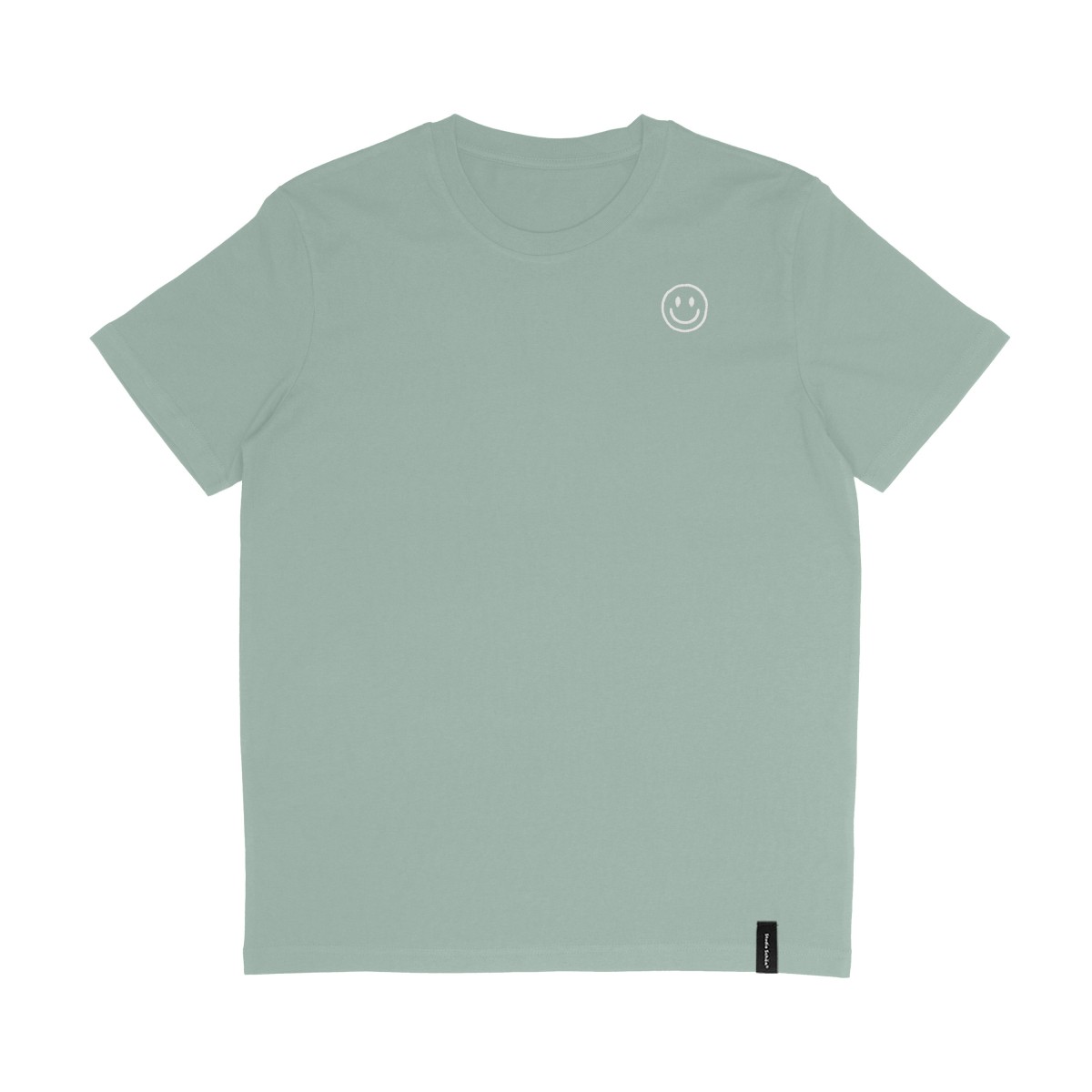 ORGANIC T-SHIRT SMILEY STICK WEISS | UNISEX | SALBEI – Studio Schön®