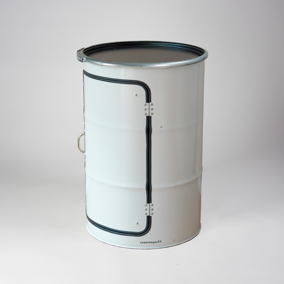 Lockengelöt Hifi-Schränk, der Media-Schrank aus einem Ölfass