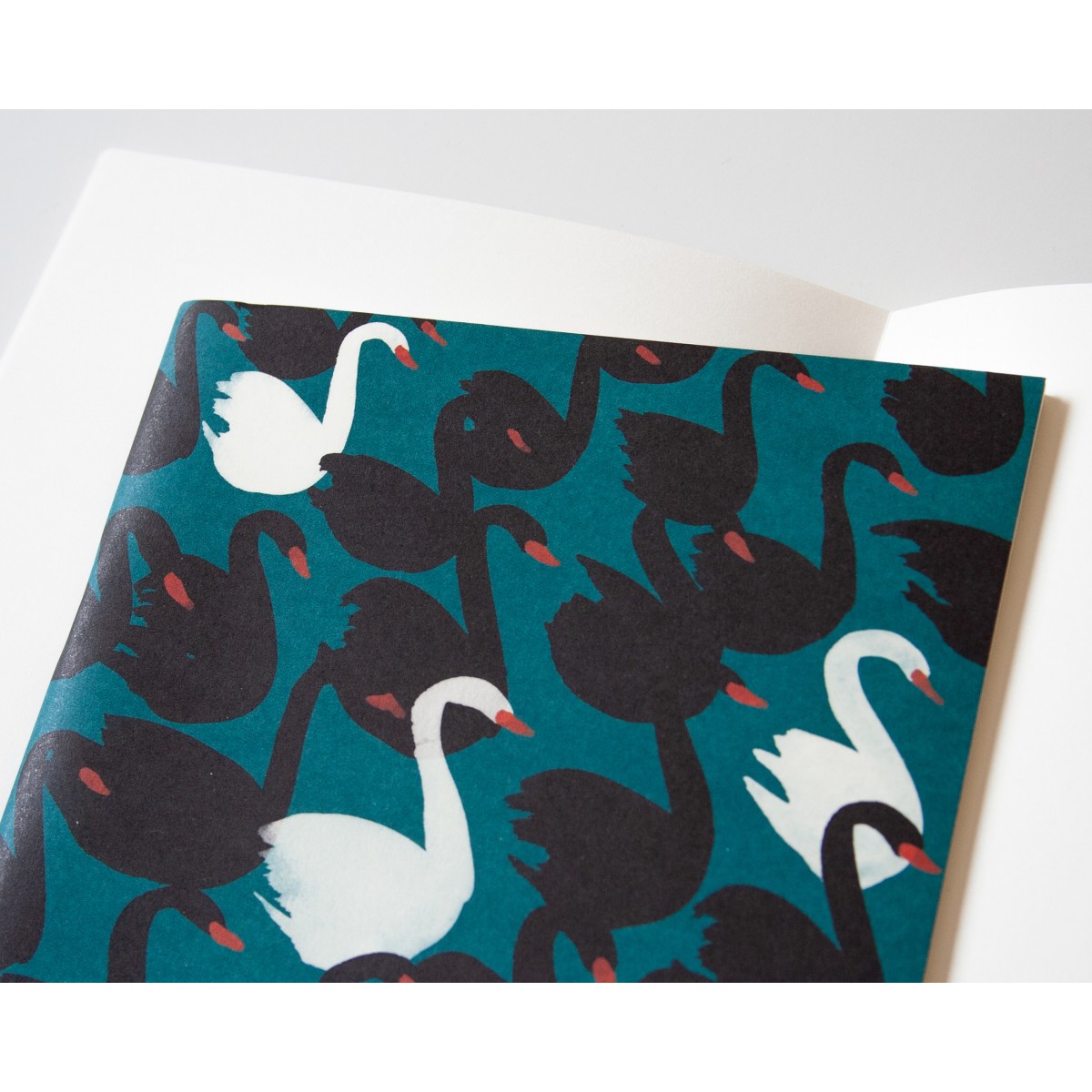 Notizheft A5 Black swans petrol // Papaya paper products