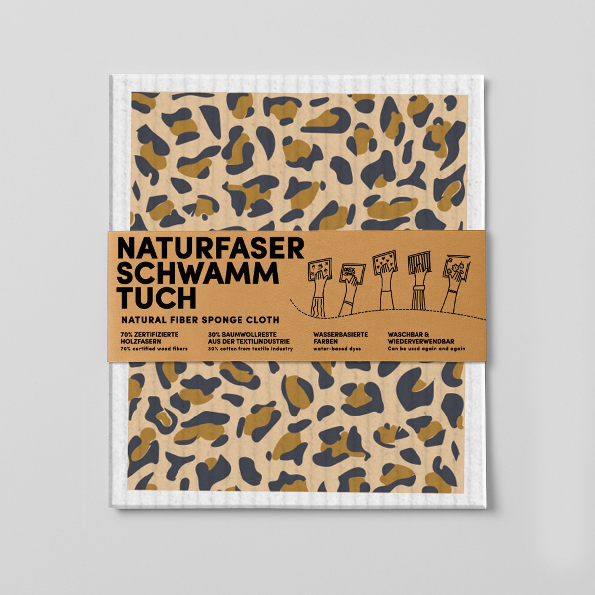 Schwammtuch - Leoparden-Muster - Leo-Muster - Nr. 9 - Naturbedacht