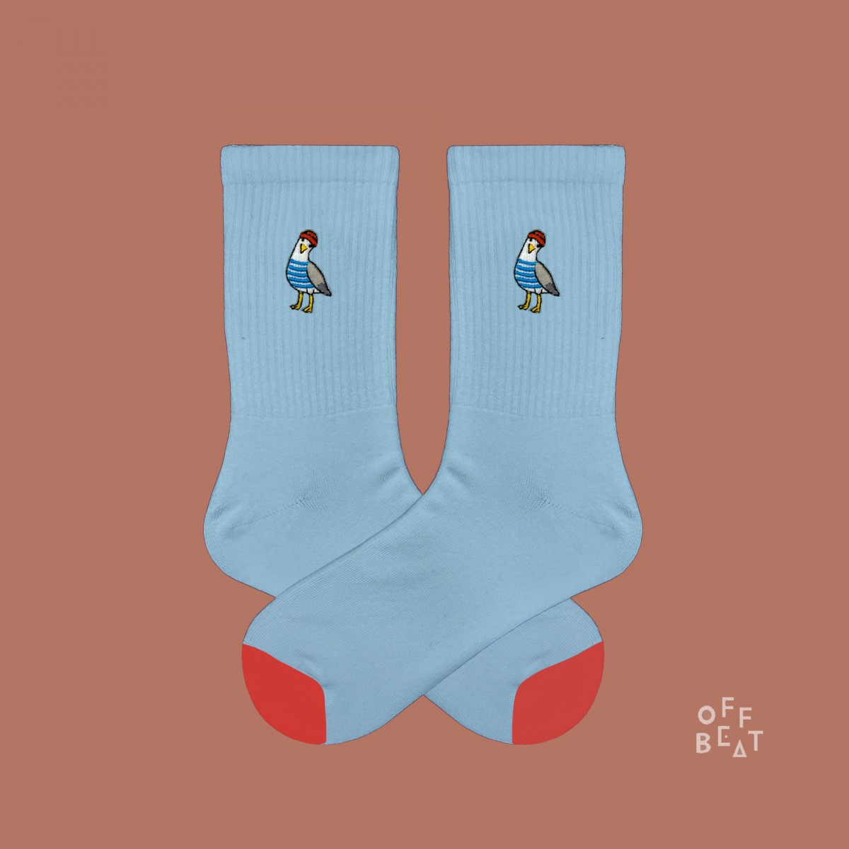 Bestickt Seagull Socken von Offbeat Bestickt Seagull Socken von Offbeat