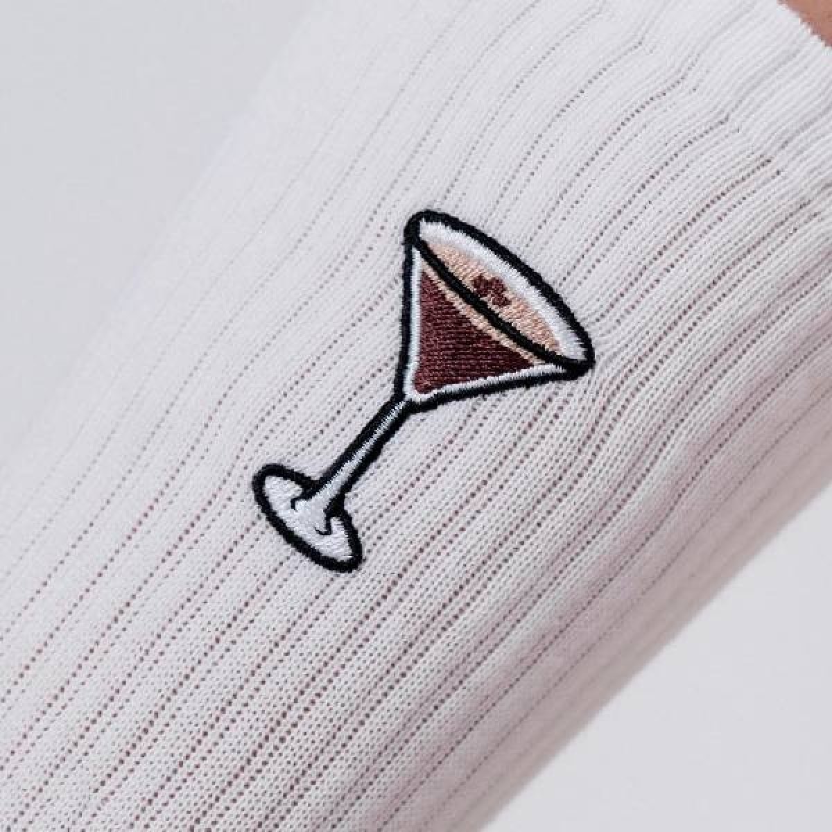 Espresso Martini | Bestickte Bio Baumwoll Socken | Fashion Drinks