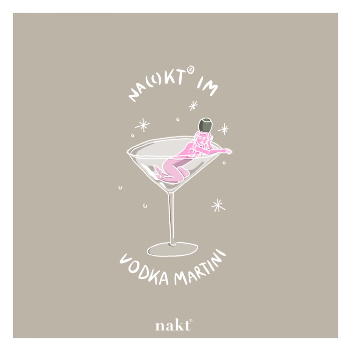 NAKT IM VODKA MARTINI T-Shirt, schwarz (unisex)