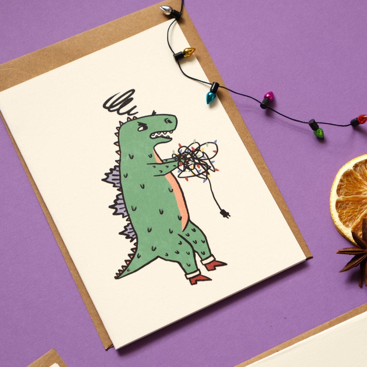 The Naughty District - Dino Weihnachtskarten Set mit Umschlag