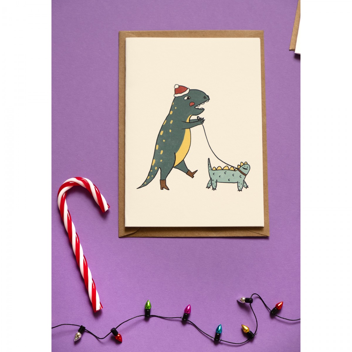 The Naughty District - Dino Weihnachtskarten Set mit Umschlag